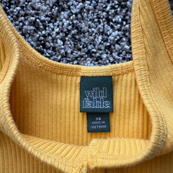 Wild Fable Yellow Ribbed Crop Top - Picture 2 of 2